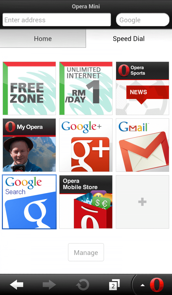 Maxis-Opera Mini browser