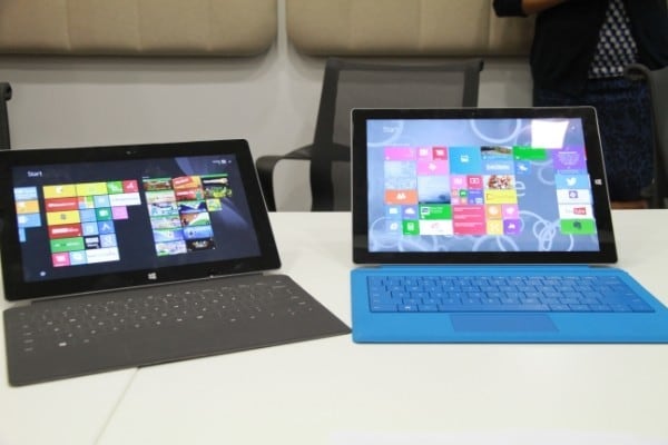 (From left) The Microsoft Surface 2 and the larger Surface Pro 3.