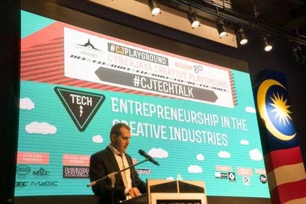 David Garpenstahl delivering his keynote “Entrepreneurship in the Creative Industry”