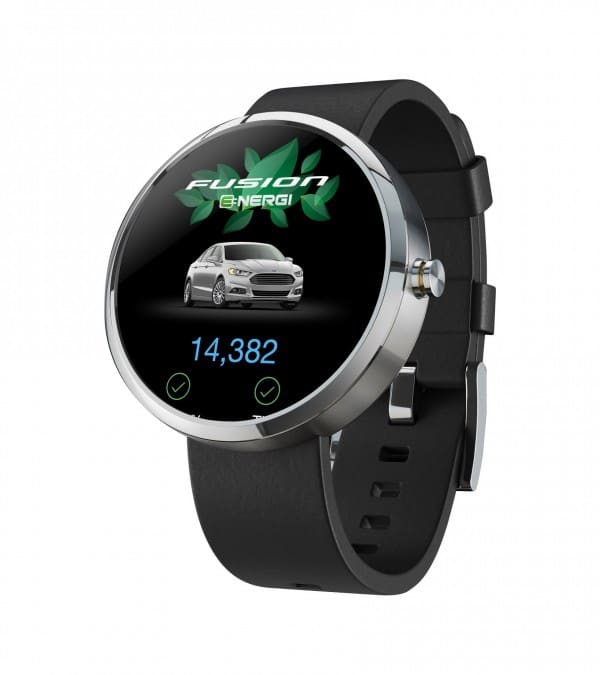 The MyFord Mobile app extension prototype for the Android Wear smartwatches allows drivers to access their carâs needs for an enhanced driving experience right at the wrist. Easily lock and unlock your vehicle, find where you parked as well as access mileage, driving efficiency, EV charging status and the vehicle manual.