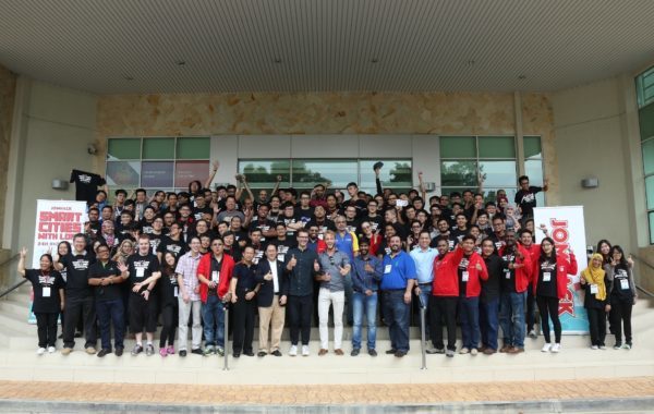 Group photo of JomHack participants, judges, and partners from MDEC, The...