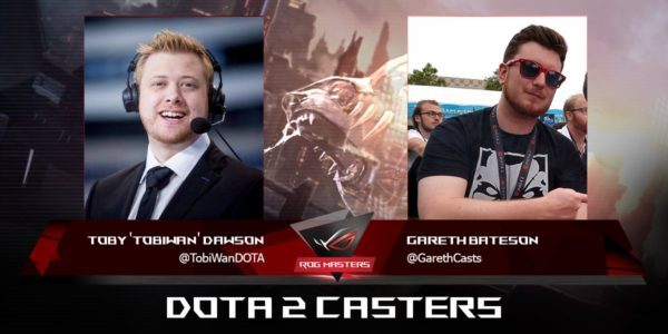 Dota 2 Shoutcasters Toby ‘TobiWan’ Dawson and Gareth ‘Gareth’ Bateson.