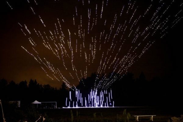 Intel set a Guinness World Record when the company flew 500 Intel Shooting Star drones simultaneously on Oct. 7, 2016, in Hamburg, Germany. The record for the Most UAVs Airborne Simultaneously beat a previous record of 100 set by Intel less than a year earlier. (Source: Intel Corporation)