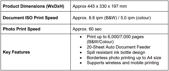 pixma g 4010 specs